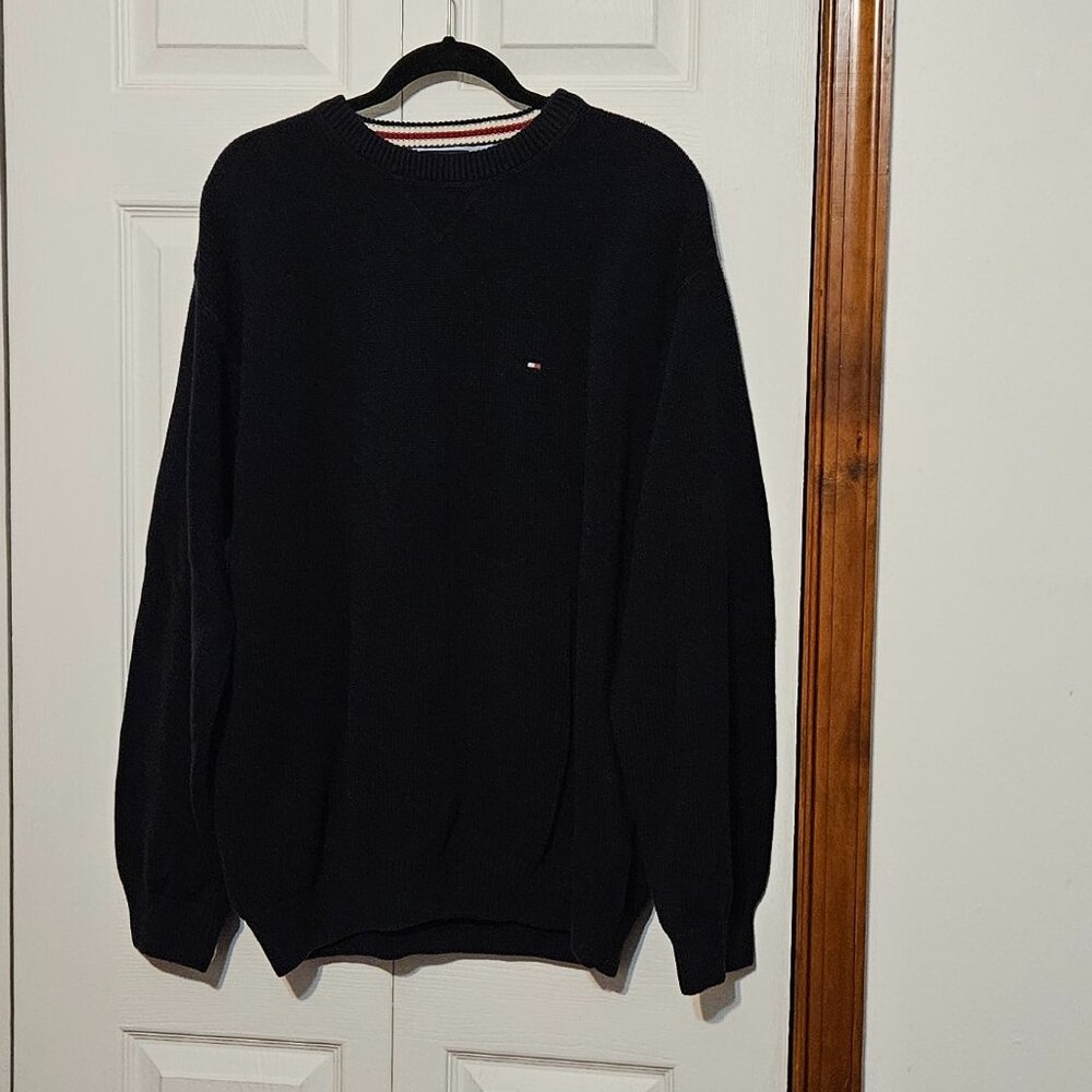 Men's Navy Shaker Knit Sweater Size XL